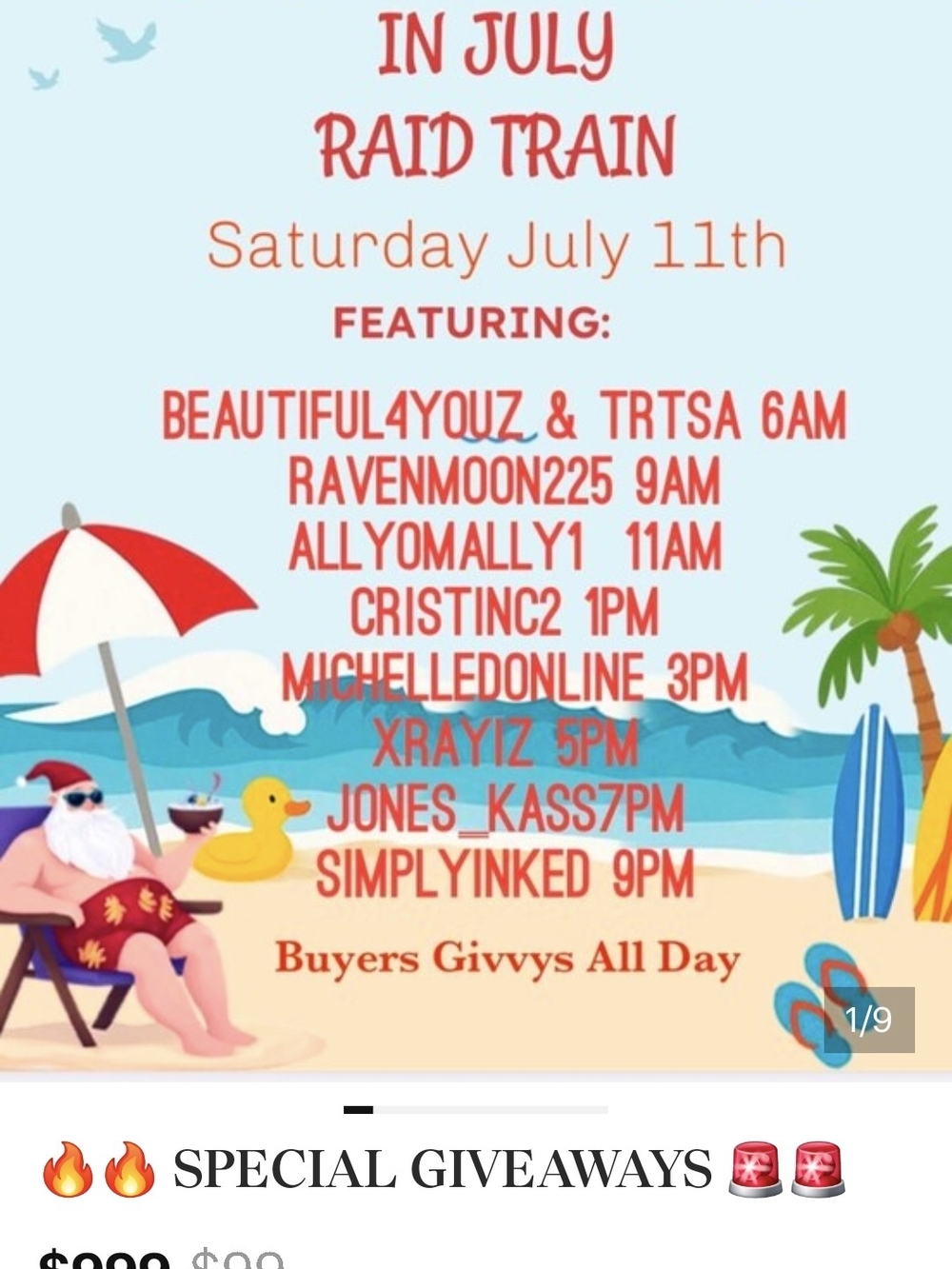 Beach-Themed Summer Graphic Flyer - Red, Blue, Yellow
